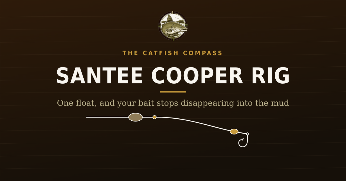 Santee Cooper rig — the slip sinker rig with a peg float added, from The Catfish Compass